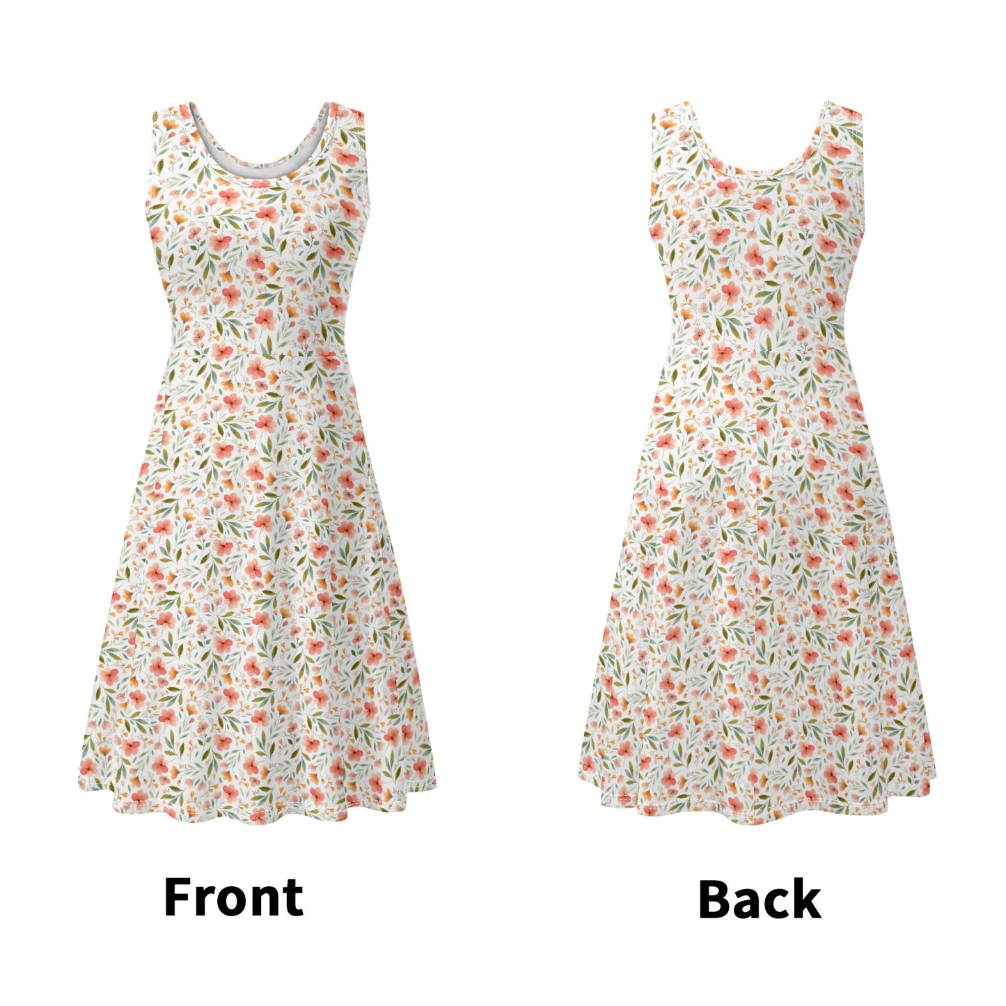 Bloom Time | Womens Tank A-Line Sundress With Pockets - Midi Length - Effortless Comfort & Style