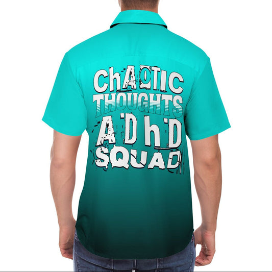 ADHD CHAOS - Men's Hawaiian Button-Up Shirt – Fun Printed Short Sleeve