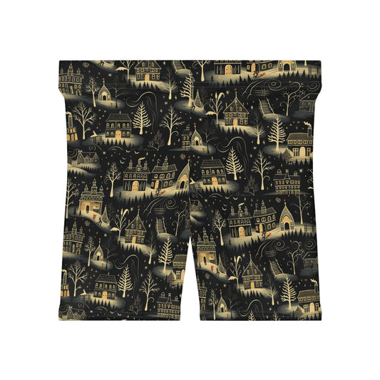 Creepy Winter Night Scene Women's Sleep Shorts
