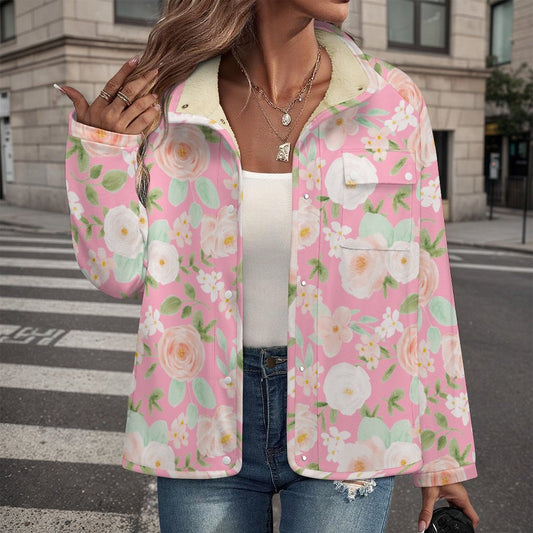 Easy Florals | Women's Casual Fleece Jacket - Warm, Soft, and Weekend-Ready