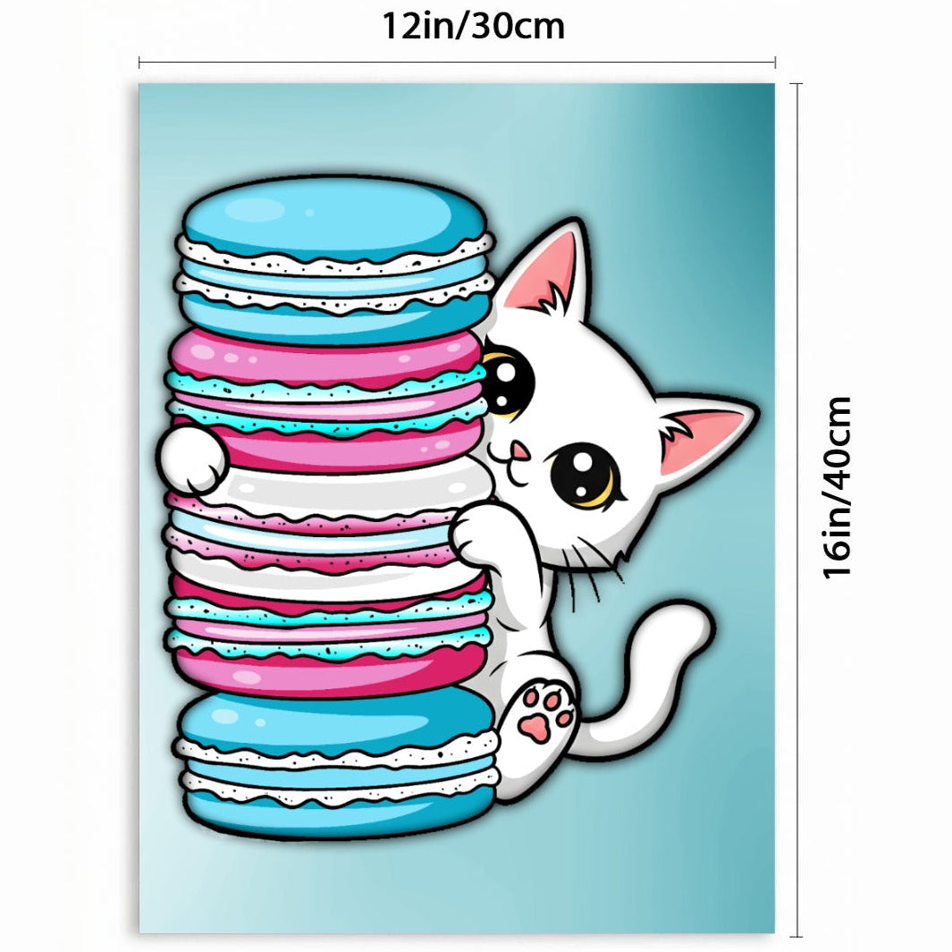 Peeking Kitten | Vertical Framed Canvas Wall Art - Ready-to-Hang