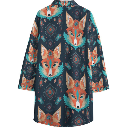 Shirt with fox pattern on a white background