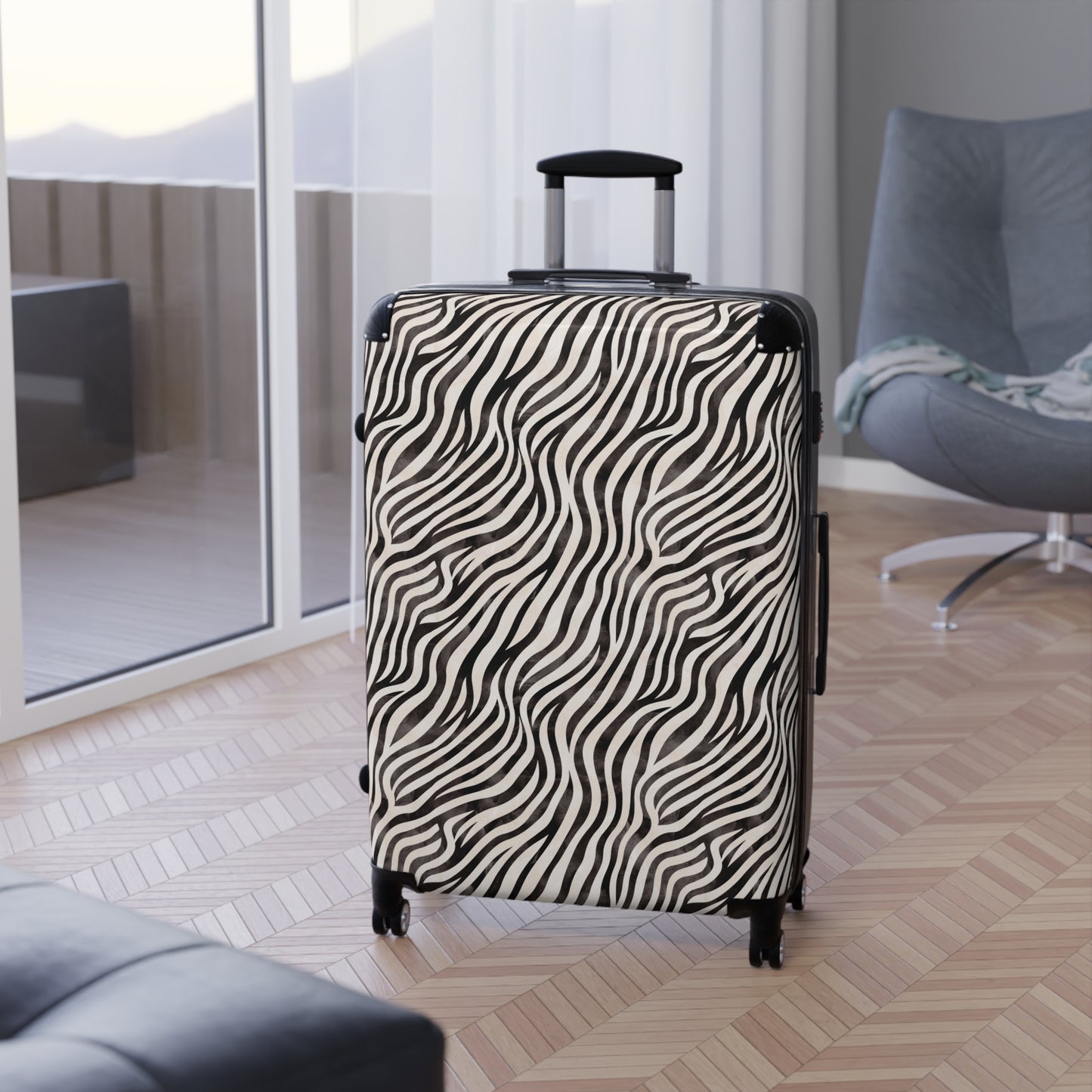Zebra Print Suitcases Available in 3 Sizes (Small, Medium, & Large)