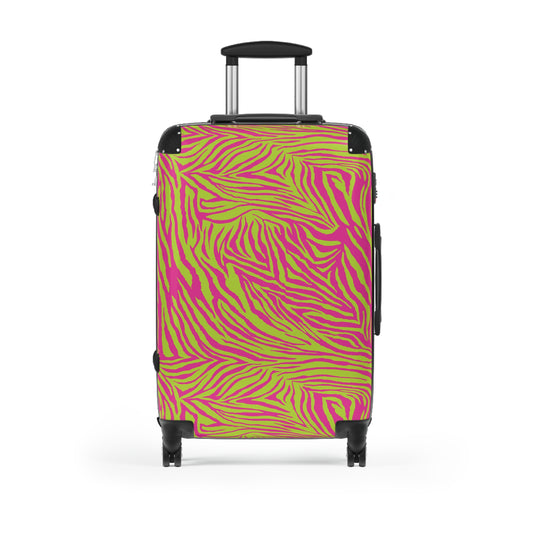 Neon Zebra Print Suitcases Available in 3 Sizes (Small, Medium, & Large)
