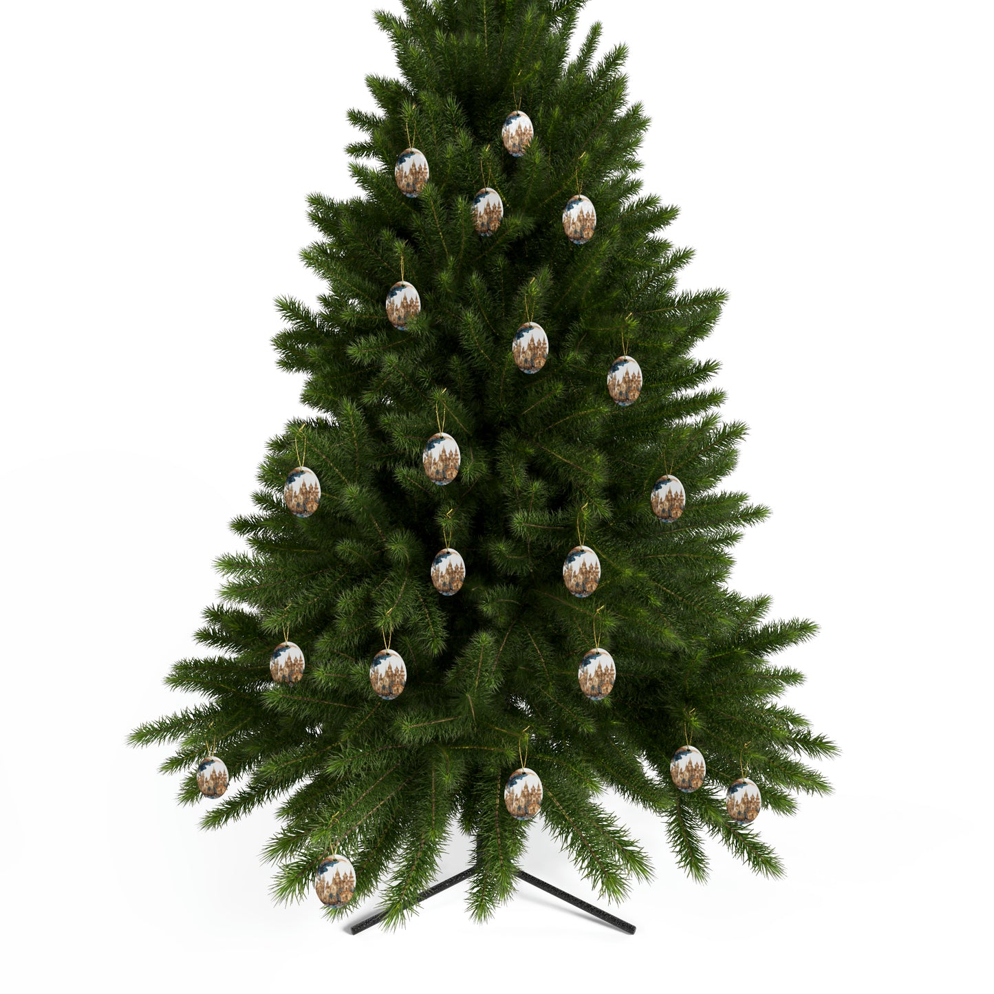 Idyllic Fantasy Christmas Scene | Ceramic Ornaments (1pcs, 5pcs, 10pcs, 20pcs) - 19