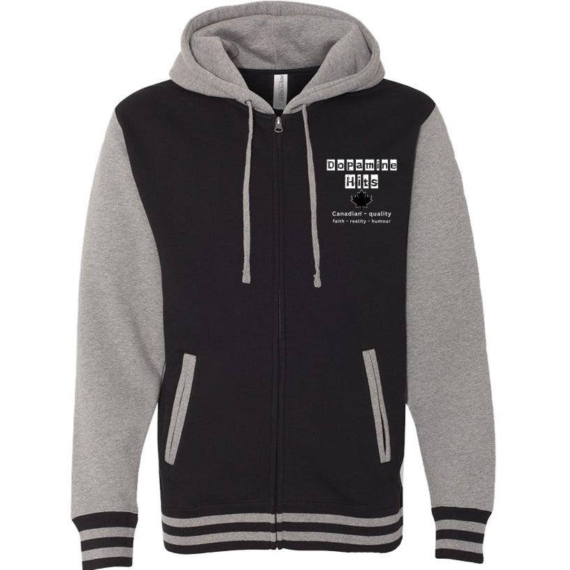 DH UNISEX HEAVYWEIGHT VARSITY ZIP HOOD - Black