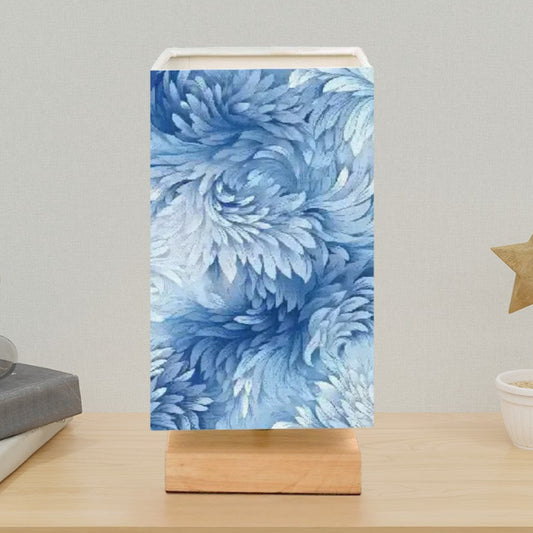 Winter's Frost - Elegant Table Lamp with Linen Shade and Wood Base