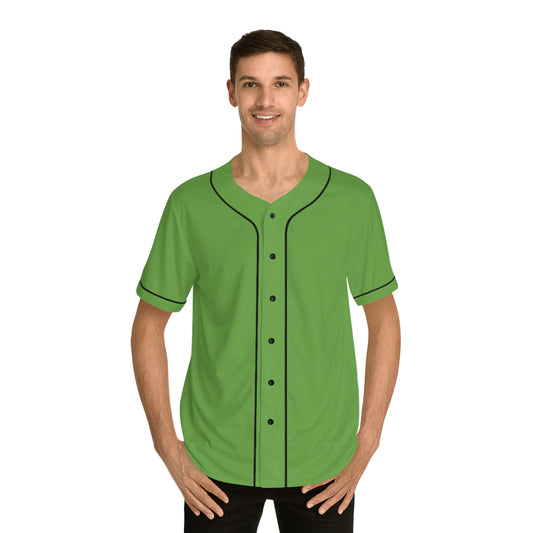 Shhh No One Cares - Men's Baseball Jersey - Print on Back Green