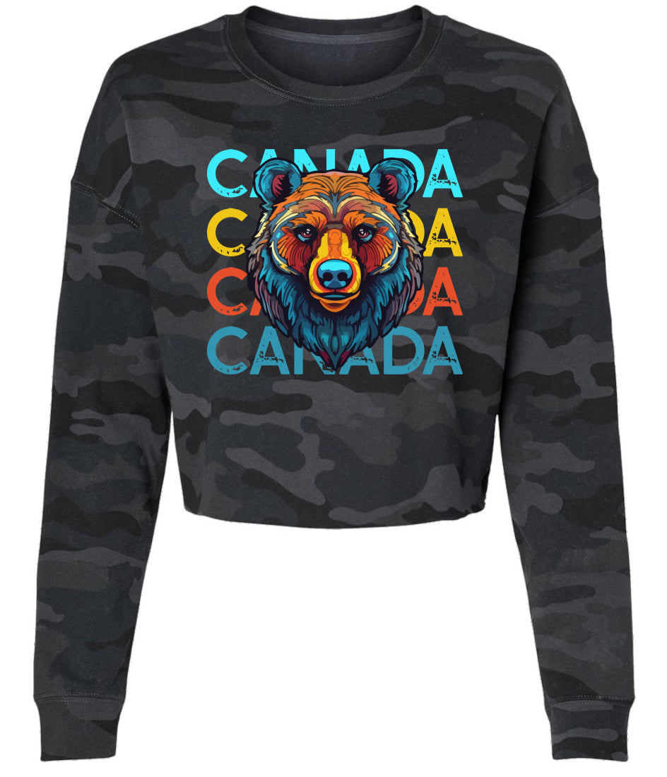 CANADA Bear | Lightweight Cropped Camo Sweatshirt