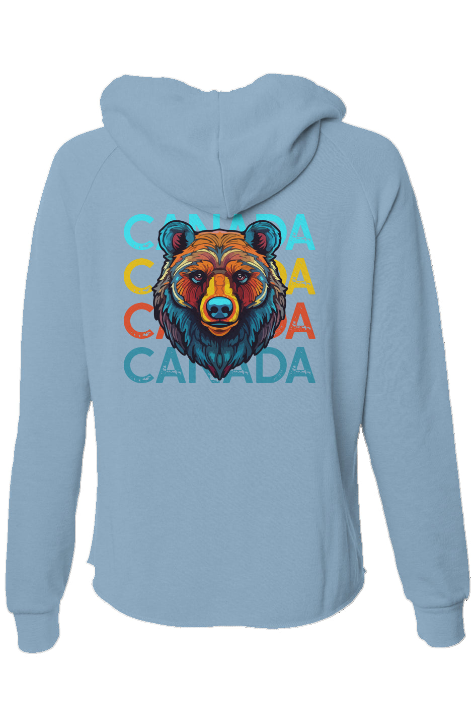 CANADA Bear | Women's Lightweight Wash Zip Hoodie - Front & Back Print