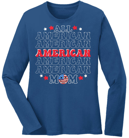 All American Mom | Long Sleeve Core Cotton Tee - White