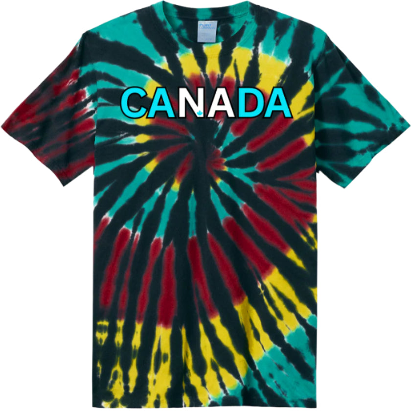 CANADA | Colour-Dripped | Tie-Dye T-Shirt – Every Tee Is a One-Off - Cyan