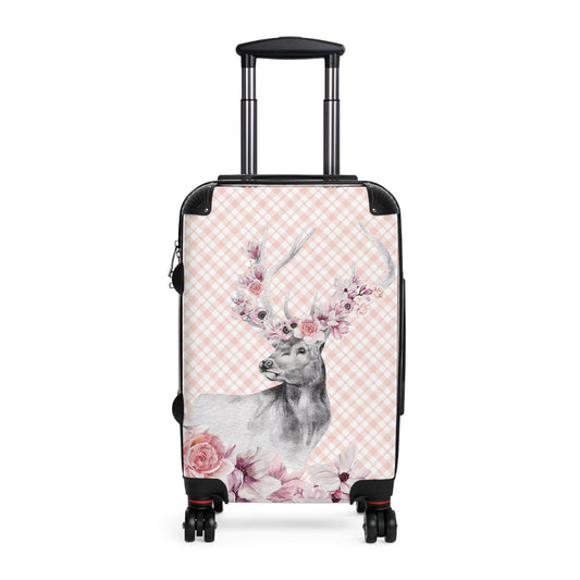 Floral Elk Suitcases - Durable Hard-shell Luggage with Built-in Lock and 360° Swivel Wheels