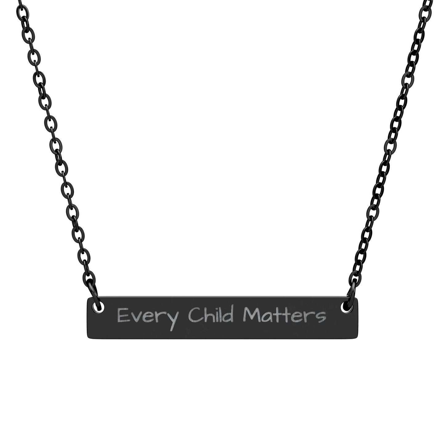 Black Personalized & Engraved | Horizontal Bar Necklace