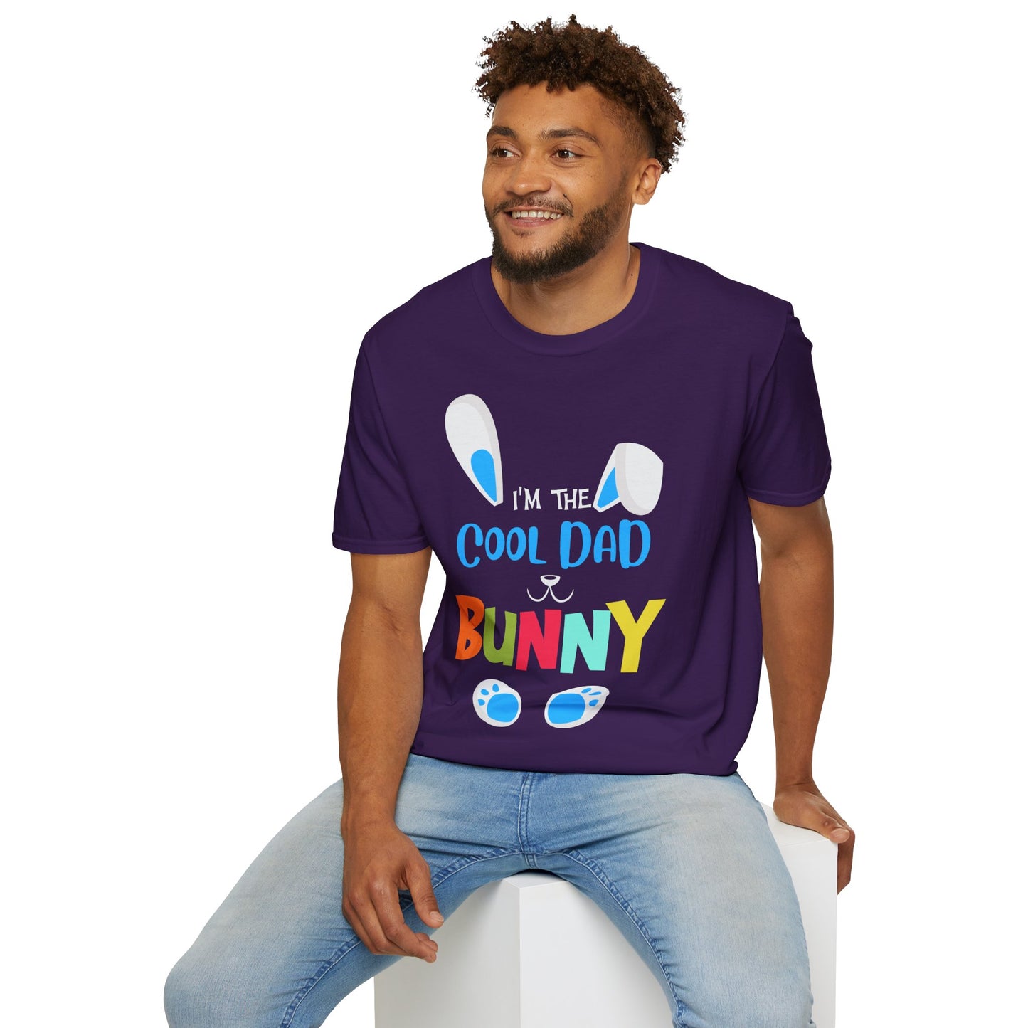 I'm The Cool Dad Bunny | Unisex Softstyle Fun Family Easter T-Shirt GD64000