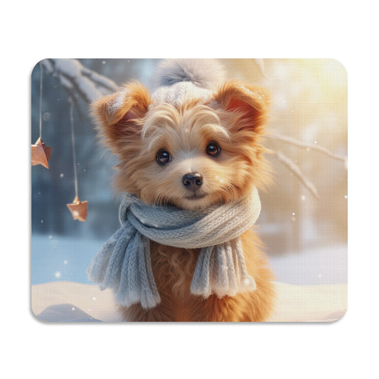 Cute Winter Animals - 12x10" Mouse Pad Adorable Animals Ready For Winter