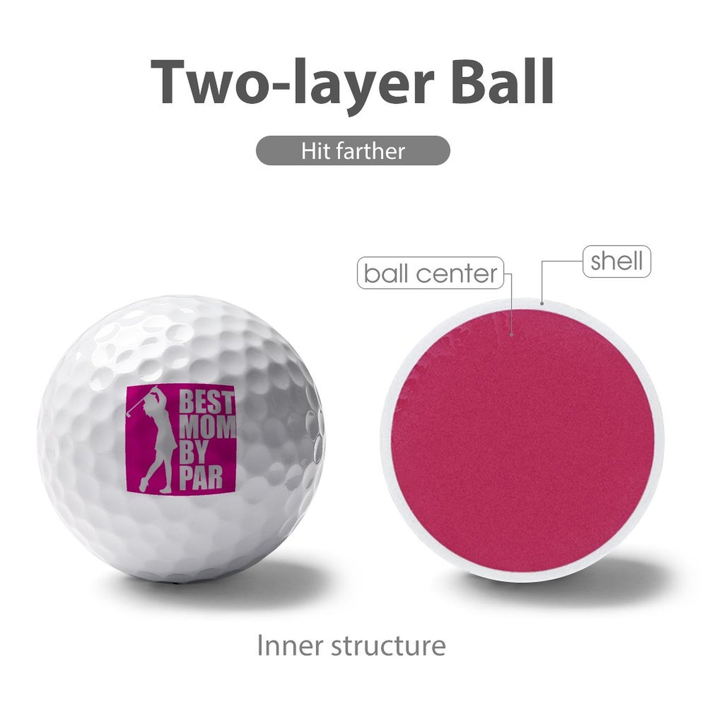 Best Mom by Par | Two-Layer Golf Ball – Fun Gift for Golf Moms