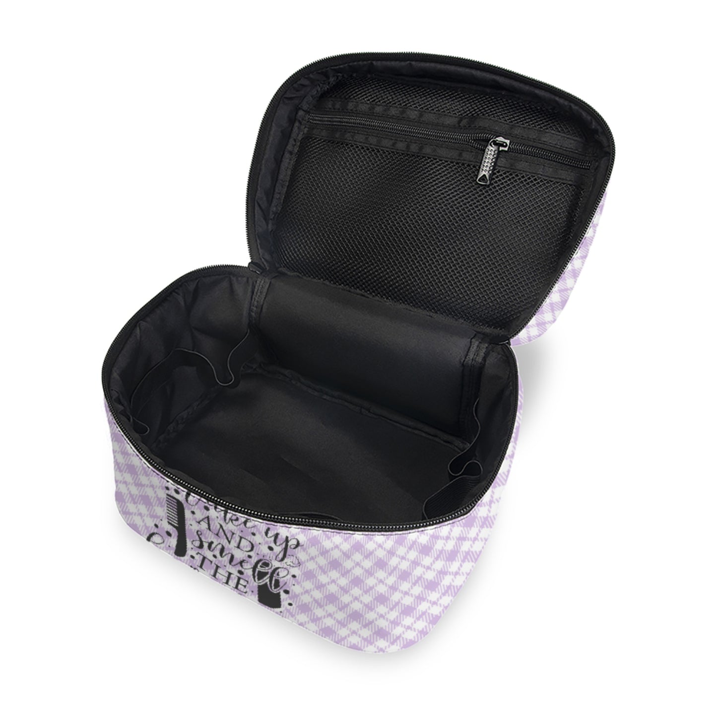 Wake Up & Smell The Hairspray - Lilac Buffalo Print Cosmetics Bag
