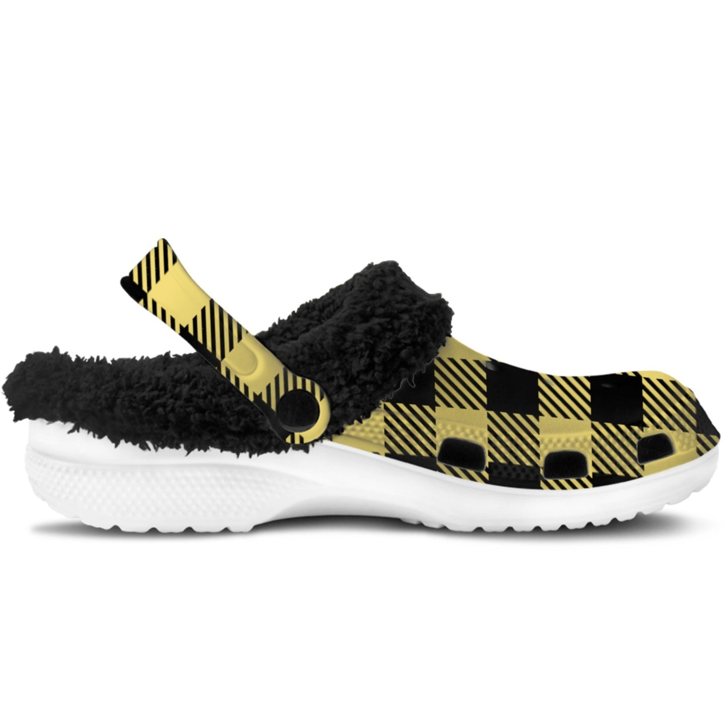 Buffalo Plaid Clog Slippers - Lined Slip-On Clog Slippers