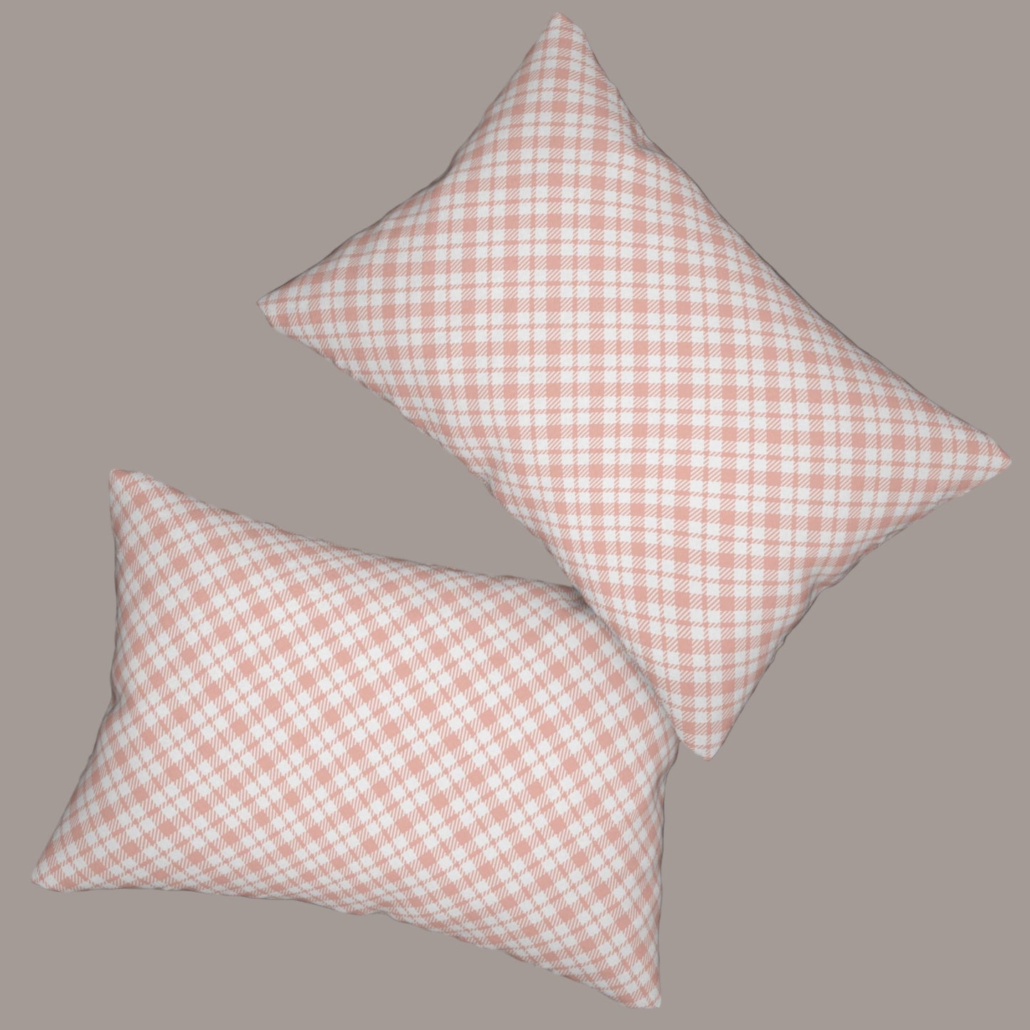 Peachy Plaid | Lumbar Pillow - 20" x 14" Accent Cushion – Stylish Support with Double-Sided Design