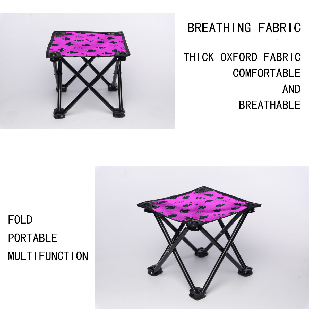 Schools of Fish | Folding Stool Outdoor Seat - Durable, Compact, Ready to Go