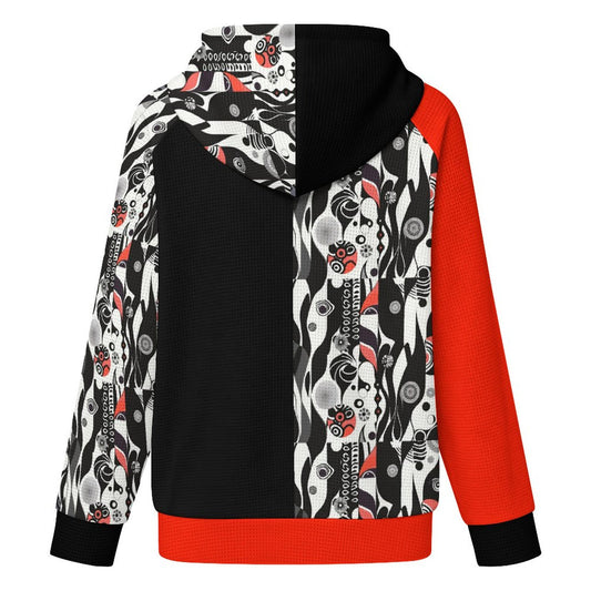 Abstract Colorblock | Waffle Hoodie Zipper Sweater