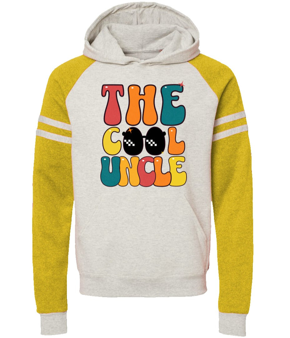 Cool Aunt/Uncle | Varsity Stripe Hoodie - Unisex NuBlend Pullover – Soft Fleece Athletic Style