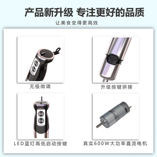 Product features with images and text on a light blue background