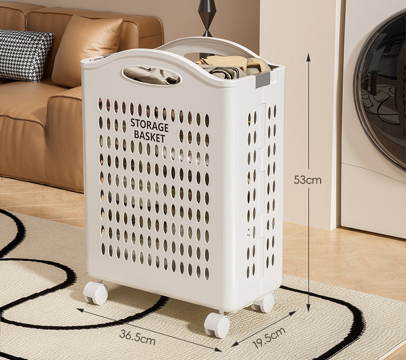 Collapsible Laundry Basket | Storage Bin with Wheels – Folds Flat, Rolls Smooth, Saves Space