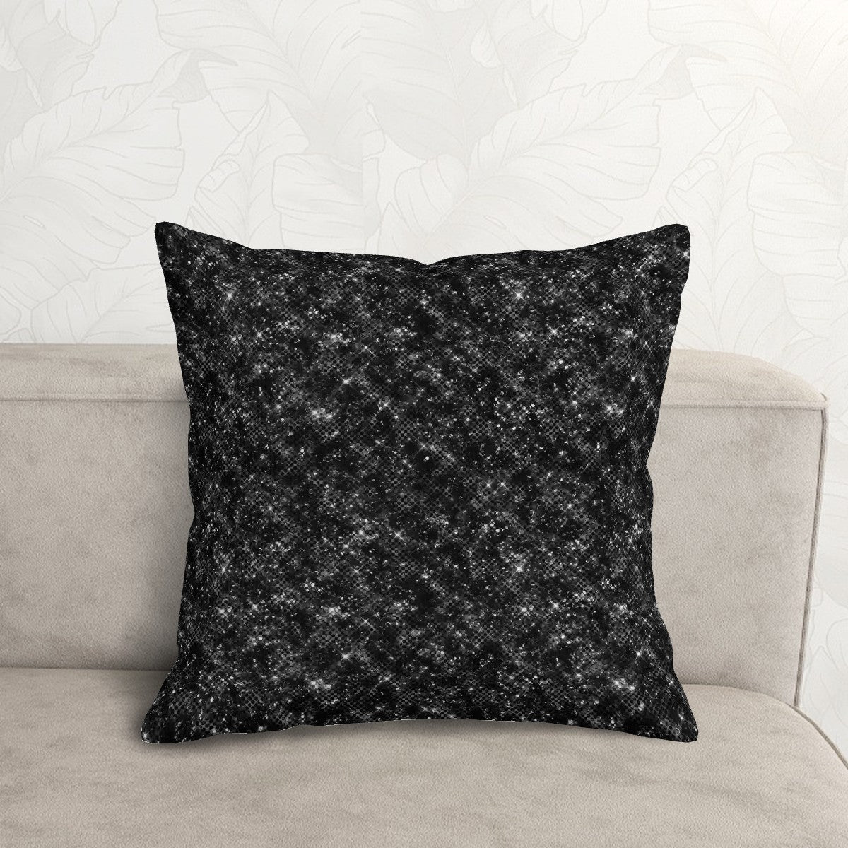 Black Glitter - Corduroy Throw Pillow Covers with Core (Double-Sided Design)