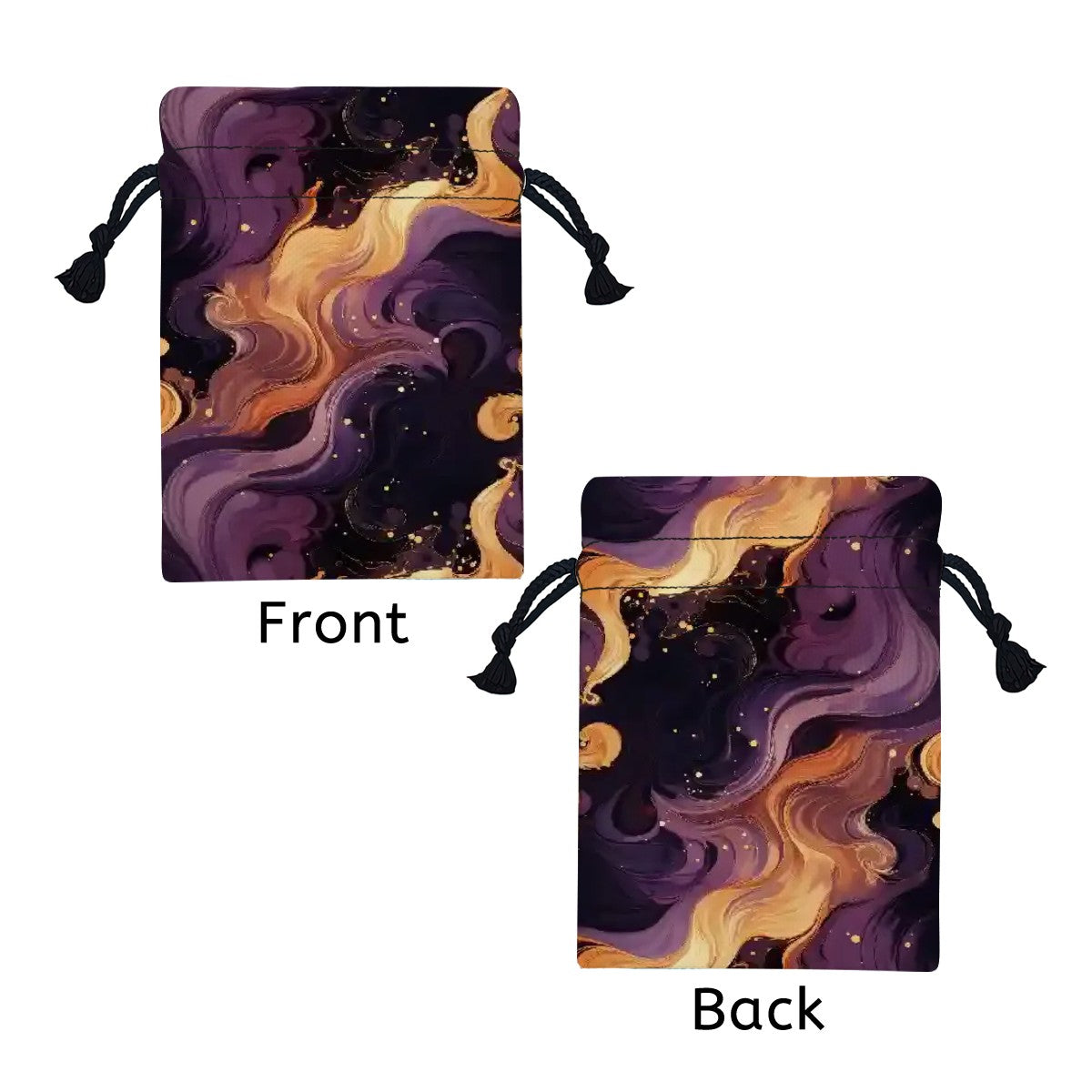 Luxurious Marbled Drawstring Gift Bags with Golden Accents