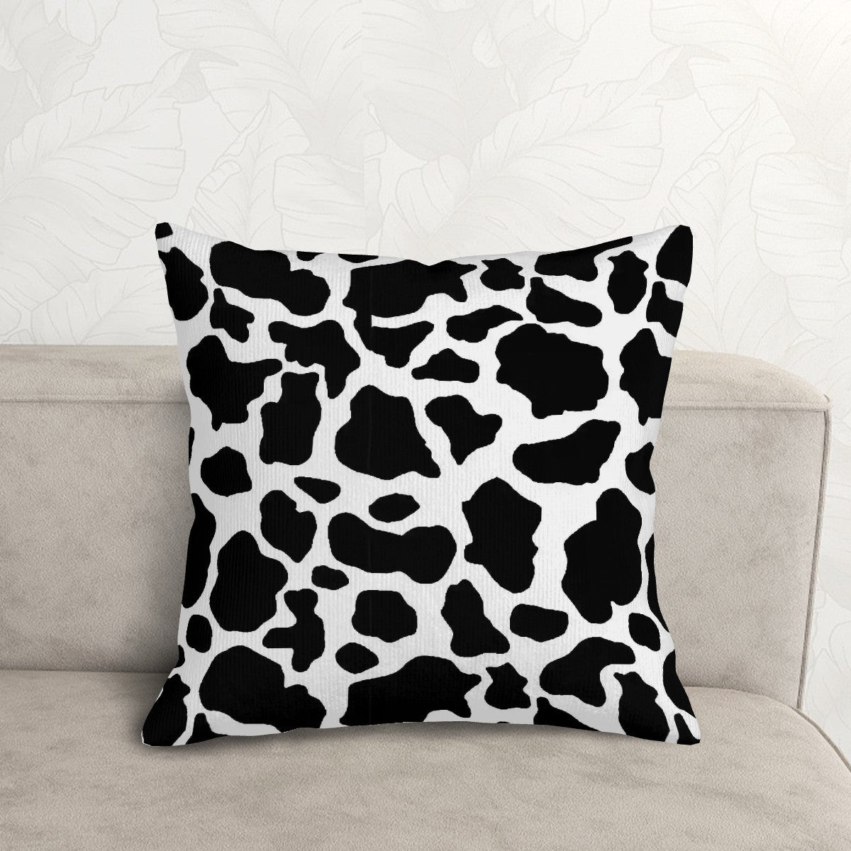 Cow Print - Corduroy Throw Pillow Covers with Core (Double-Sided Design)
