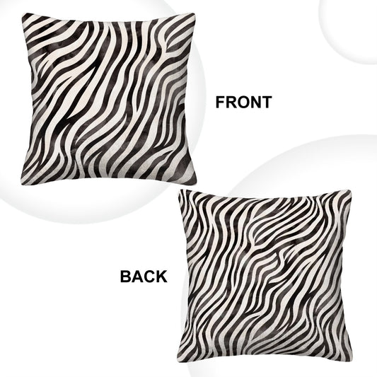 Watercoloured Zebra Print - Corduroy Throw Pillow Covers with Core (Double-Sided Design)