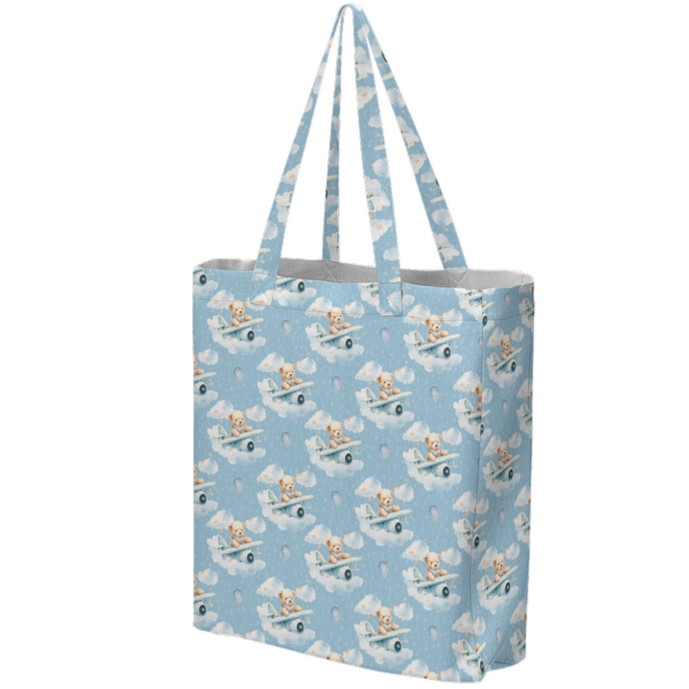 Parent's Helper - Blue Flying Bears | Large Lined Eco Tote Bag with Inside Pocket – Built for Real Life