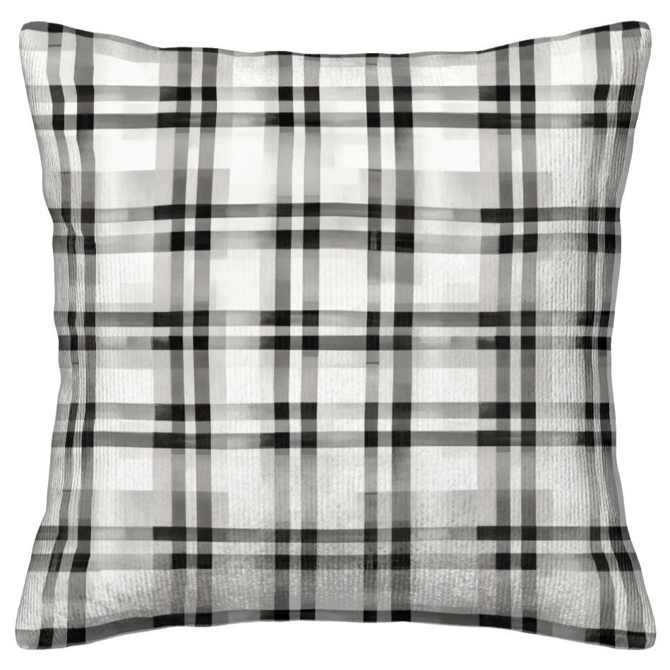 Country B&W Plaid - Corduroy Throw Pillow Covers with Core – Double-Sided Comfort & Style