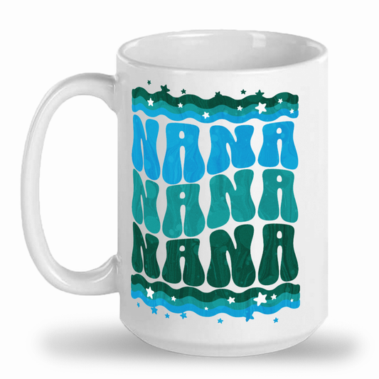 Groovy NANA Retro Tall Glossy - 15 oz 2-Toned Ceramic Mug