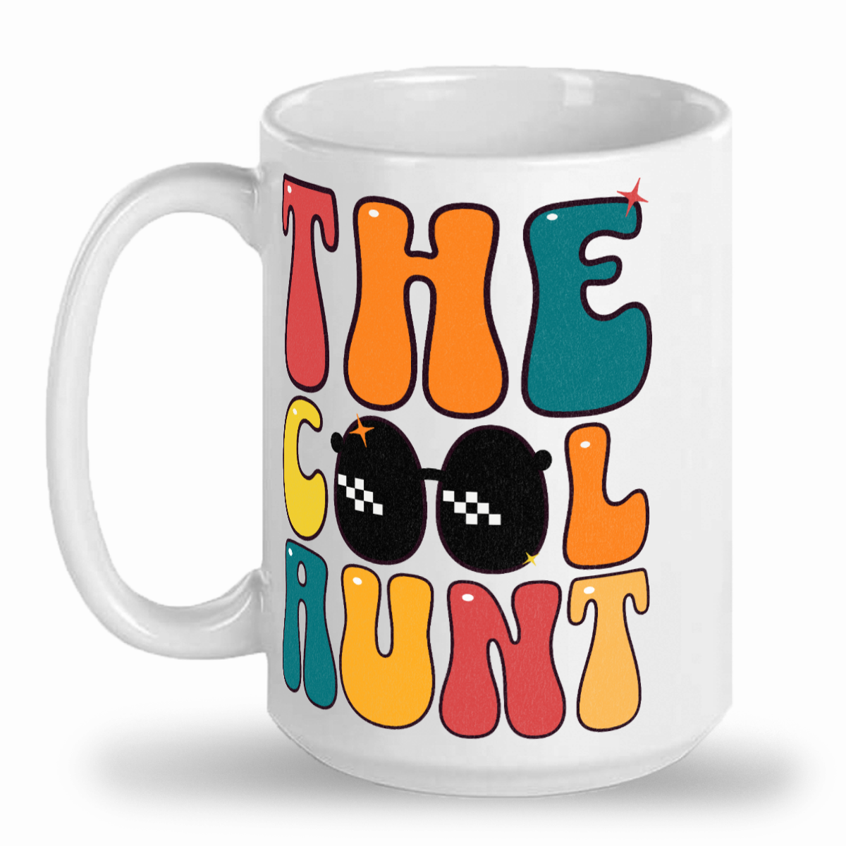 The Cool Aunt Retro Groovy - 15oz Ceramic 2-Tone Mug