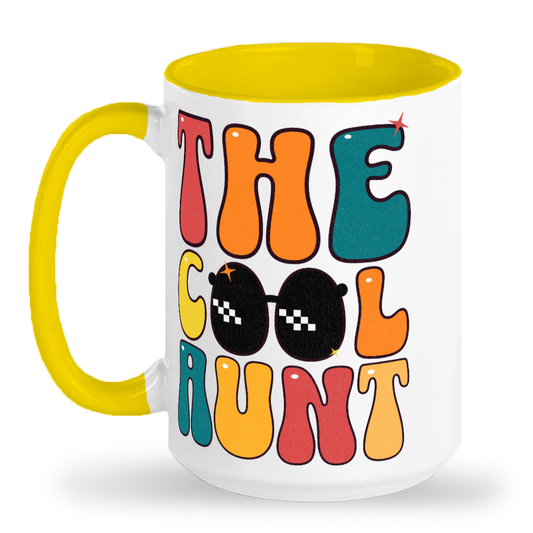 The Cool Aunt Retro Groovy - 15oz Ceramic 2-Tone Mug