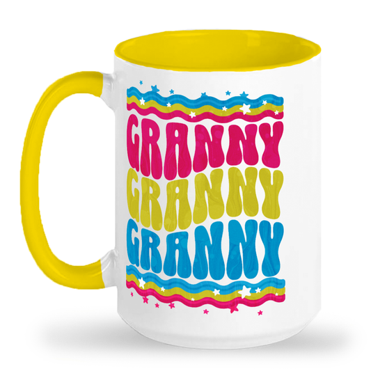 RETRO GROOVY GRANNY - 15oz Ceramic 2-Tone Mug