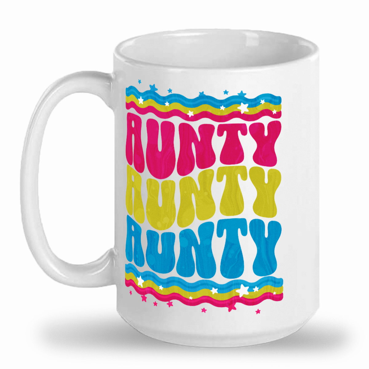 Retro Groovy Aunty CYM - 15oz Ceramic 2-Tone Mug