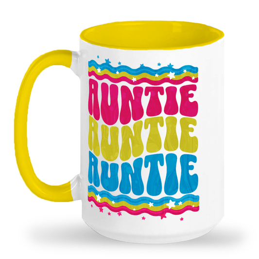 RETRO GROOVY AUNTY CYM Tall glossy ceramic mug