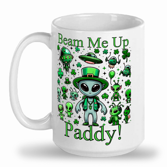 Beam Me Up Paddy! 2-Tone 15 oz Ceramic Mug