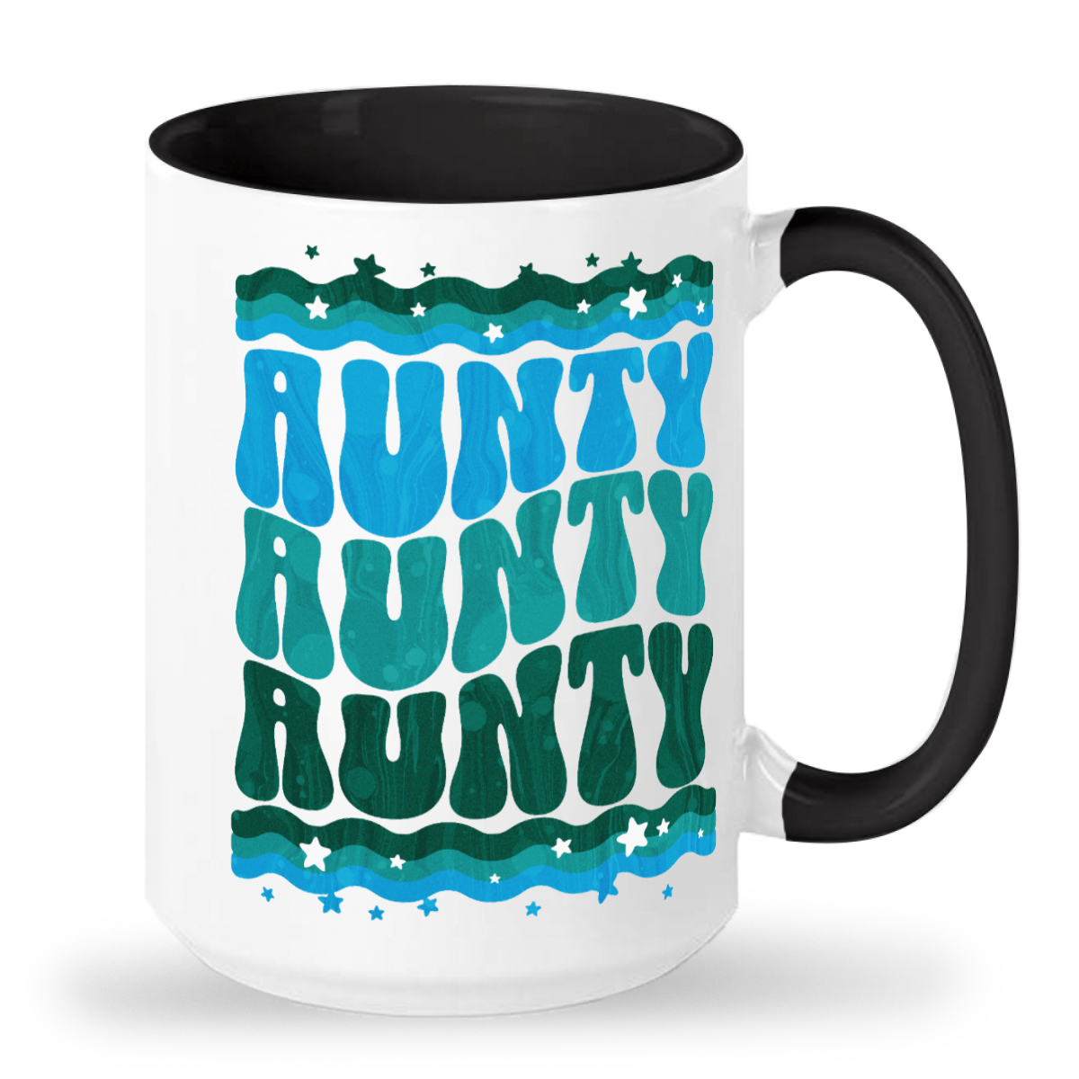 Aunty RETRO GROOVY BLUE - 15oz Ceramic 2-Tone Mug