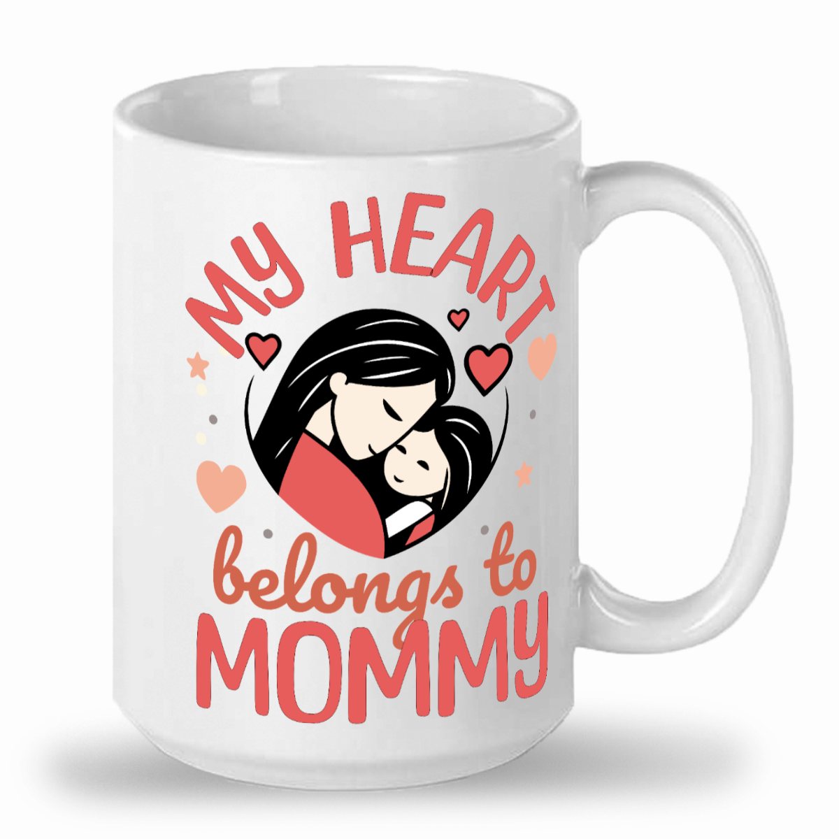 My Heart Belongs To Mommy 2-Tone 15oz Ceramic Mug