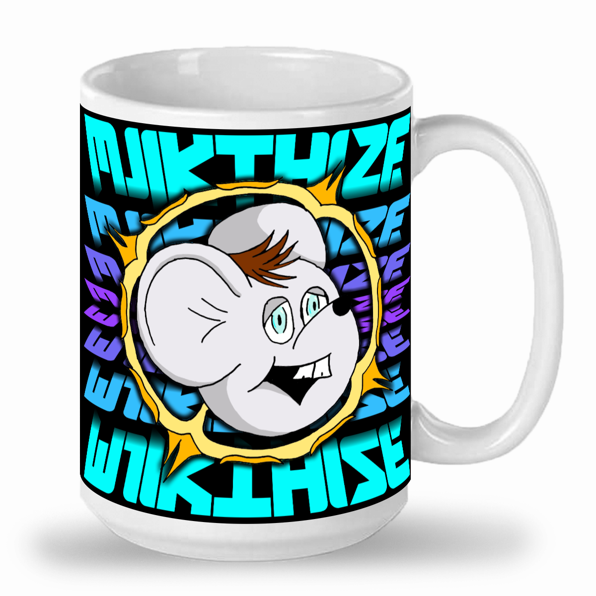 MJIKTHIZE Mirrored 2-Tone 15oz Ceramic Mug