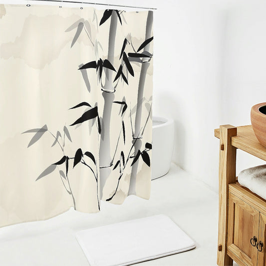 China Shower Curtain Bamboo Bathroom Shower Curtain