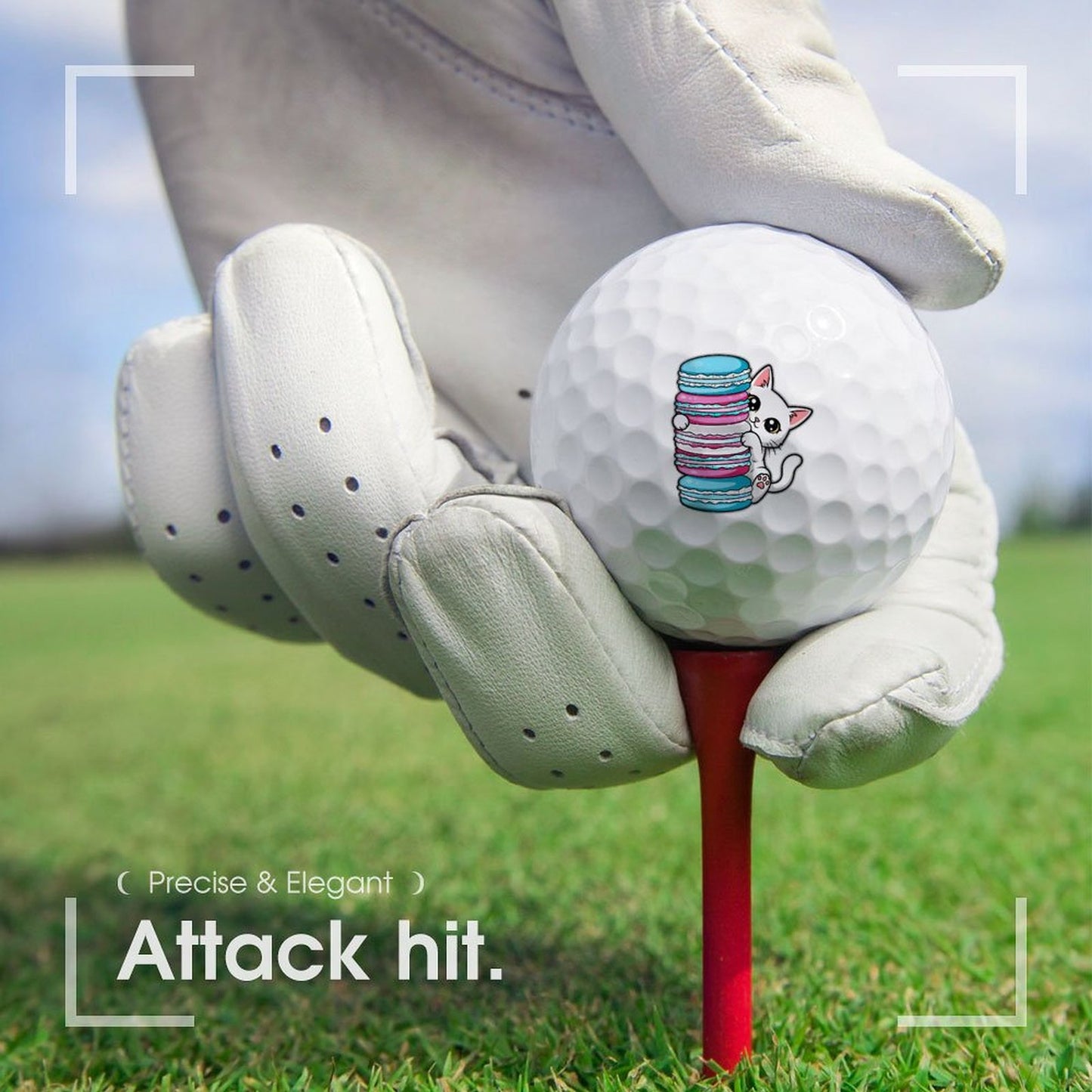 Hiding Kitten | Golf Ball - Trans Flag Inspired
