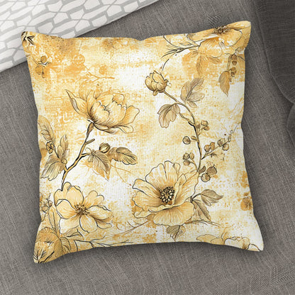 Vintage Flowers - Corduroy Throw Pillow Covers (Double-Sided Design)