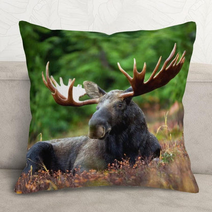 Majestic Moose - Corduroy Throw Pillow Covers with Core (Double-Sided Design)