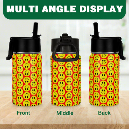 Smiley Face - Stainless Steel Water Bottle (350ml/12oz)